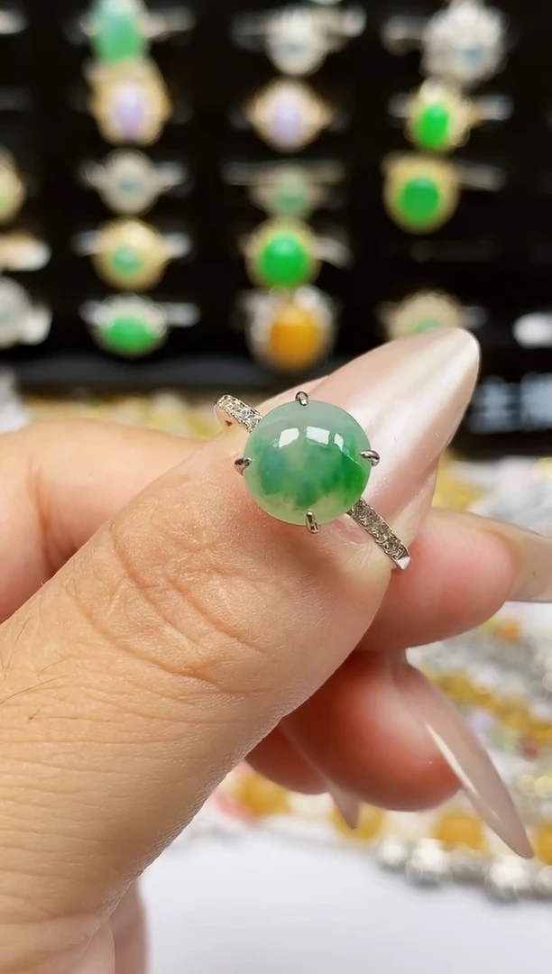 银S925镶嵌戒指翡翠0521