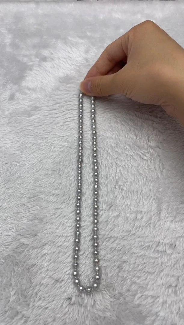 项链银S925镶嵌海水珍珠AK真多麻6-6.5mm