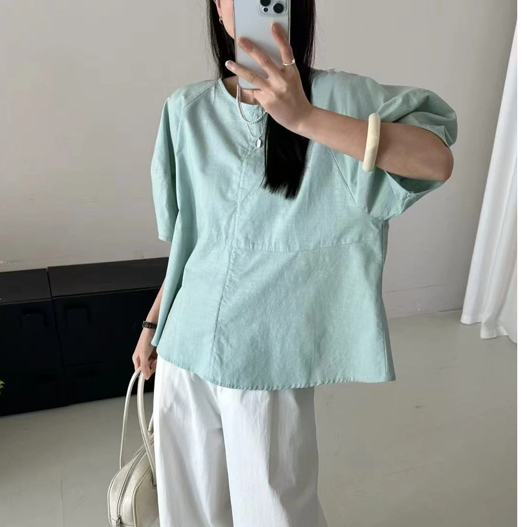 7911夏日不挑人的 后背蝴蝶结慵懒上衣