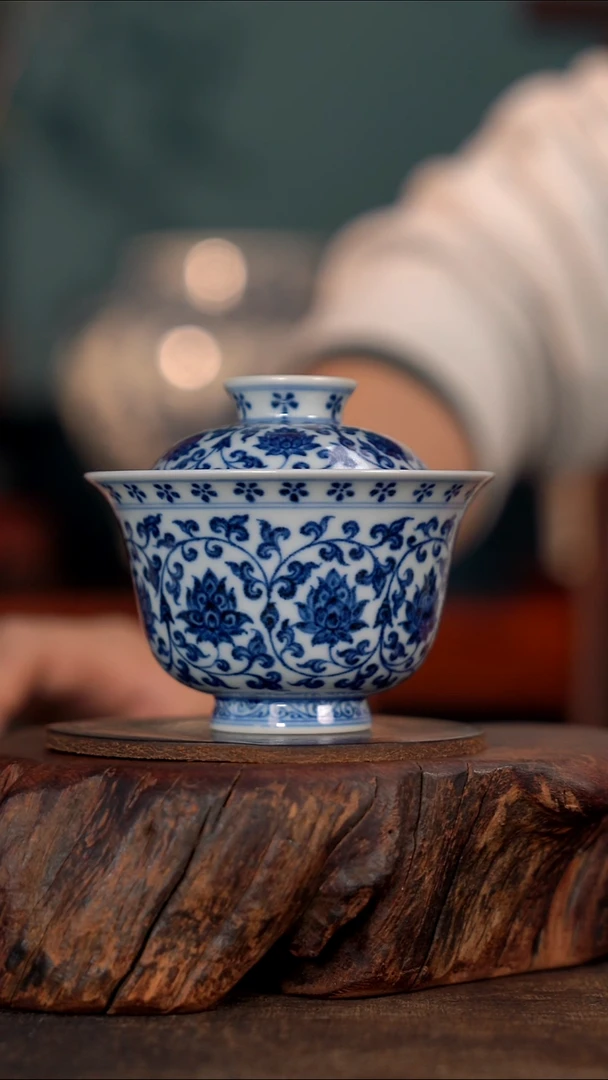 ?****）且斋缠枝莲盖碗就是好