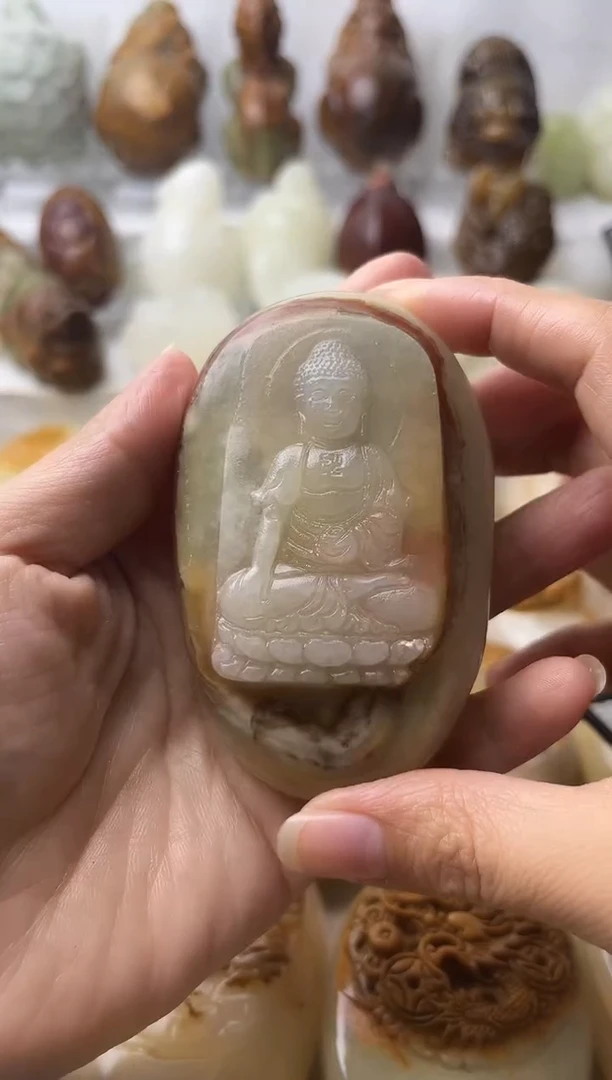 石材方解石棉纹正常不退换大日如来微瑕