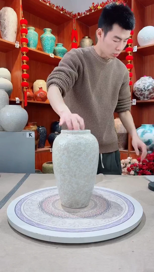 【闪购商品】瓶陶瓷花瓶 无花 茶白中号
