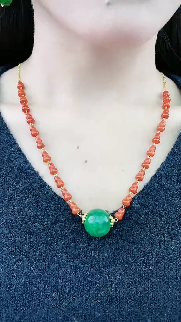 【闪购商品】翡翠颈饰14K金镶嵌D98吊坠