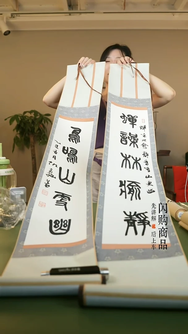 书法书法仇高驰SF207711F卷轴对联蝉噪林愈静