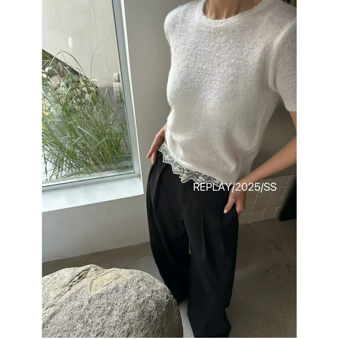 R-春夏福秒软糯圆领净版上衣#3070