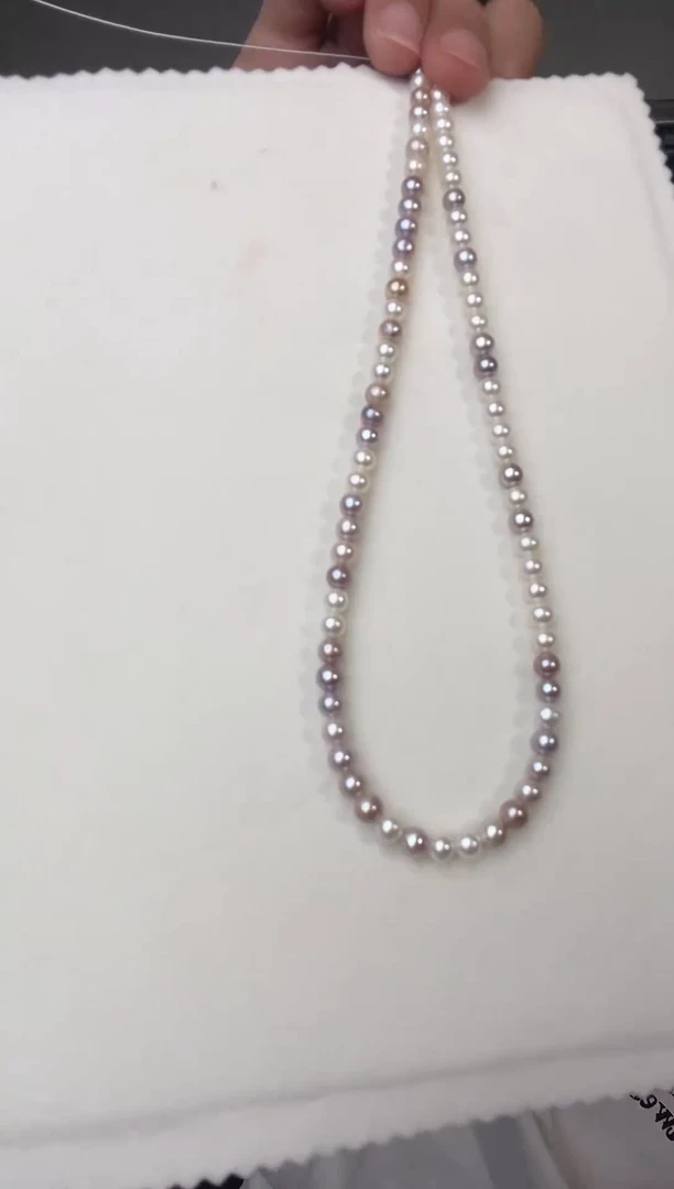 银S925镶嵌淡水珍珠项链稀有项链