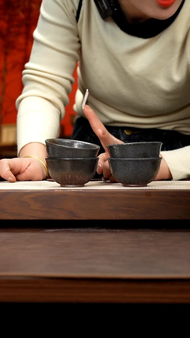 【闪购商品】紫砂茶壶柴烧客杯4只一套1号