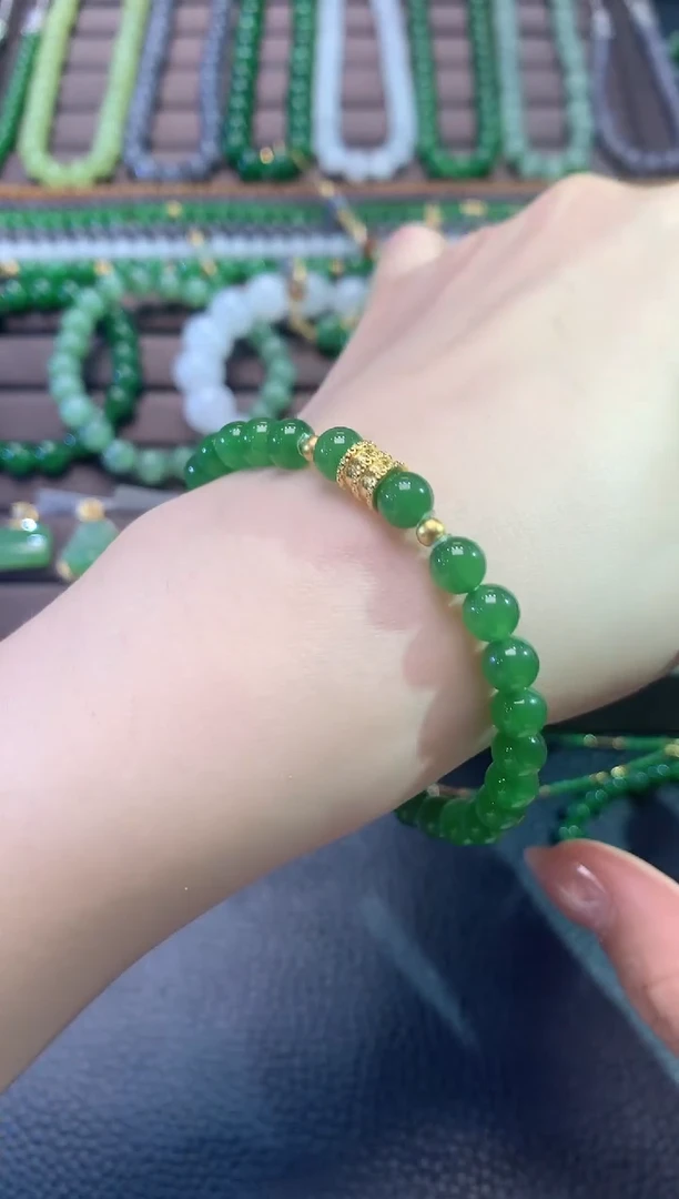 和田玉足金镶嵌手链A11多样性发货一件