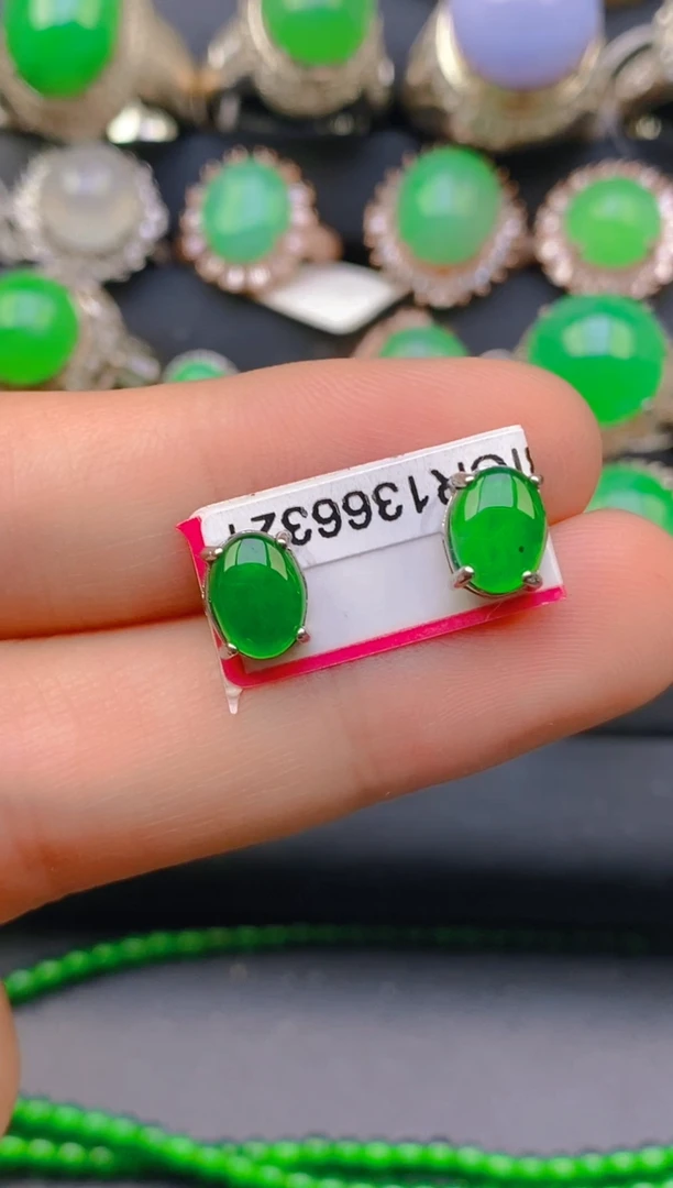 【闪购商品】翡翠戒指银S925镶嵌天然A货翡翠1