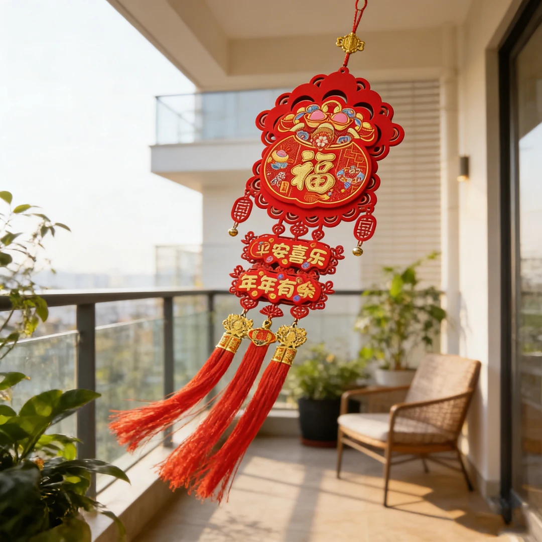 春节新年乔迁客厅喜庆用品玄关背景入户门挂饰