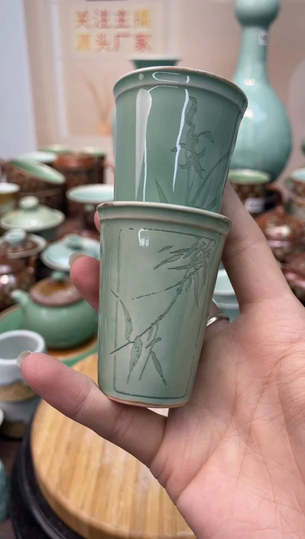 瓷2个 特价福利 微瑕 慧仙青瓷