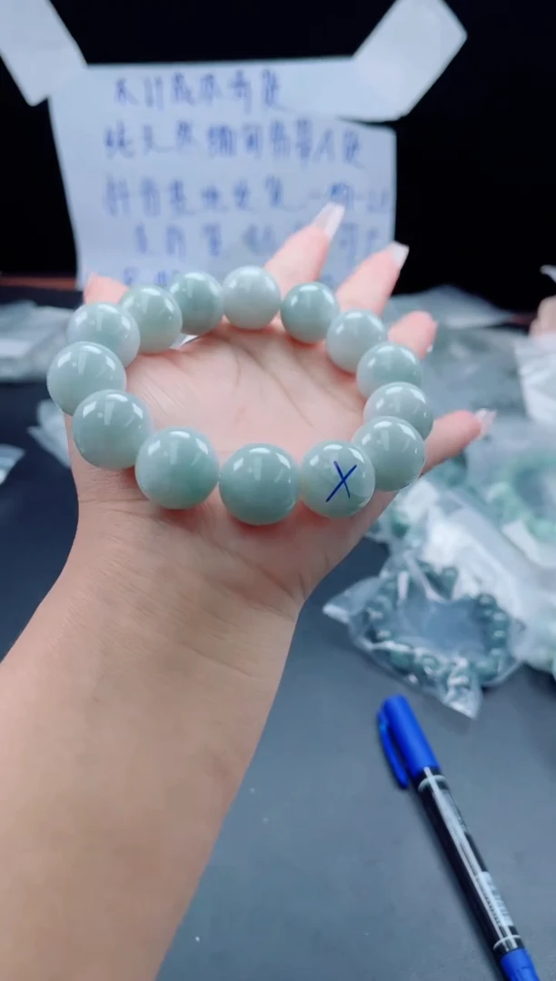 未镶嵌定制翡翠珠串16.6