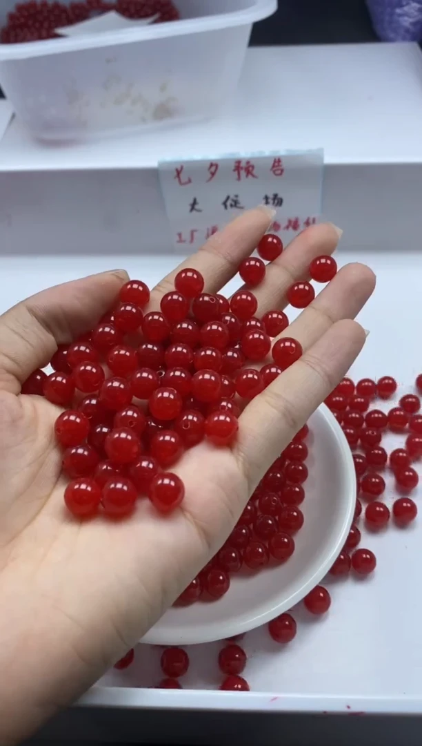 南红玛瑙未镶嵌颈饰 w643冰锦红南红8mm*30颗