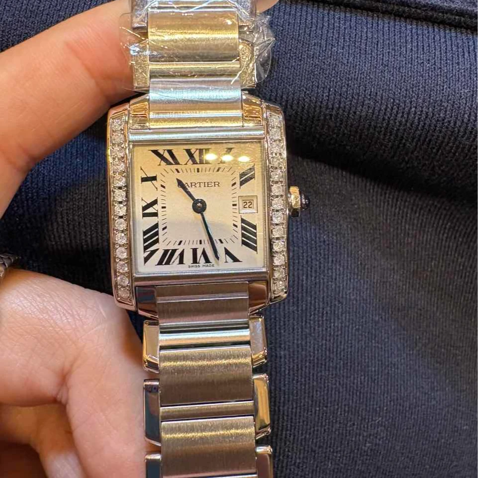 99新 Cartier/卡地亚 表展坦克系列W51011Q3腕表/后钻/WHP031874