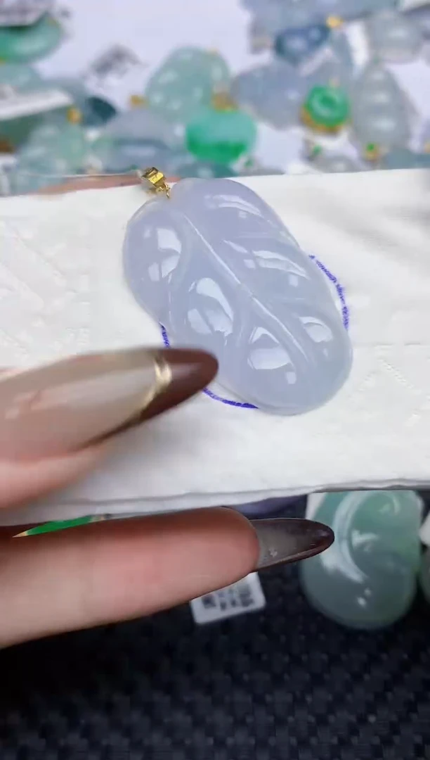 颈饰18K金镶嵌翡翠34   天然翡翠A货  百元以上9米证书费自理