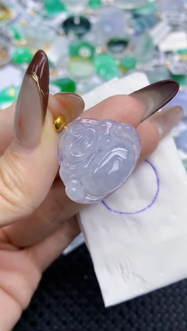 颈饰18K金镶嵌翡翠106   天然翡翠A货  百元以上9米证书费自理