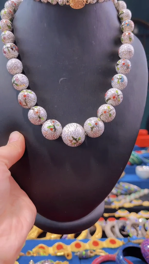 【闪购商品】非遗技艺景泰蓝塔链 白