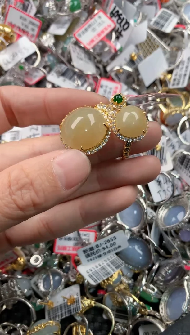 银S925镶嵌戒指翡翠101010------10