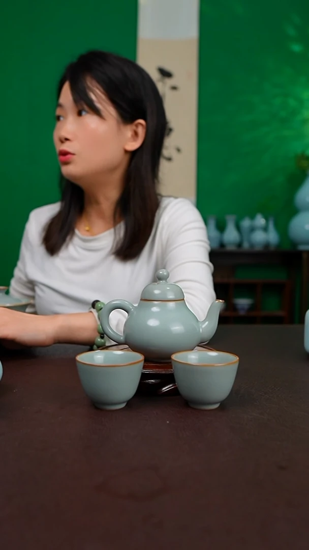 仿古灰青思亭壶不完美 一壶两杯