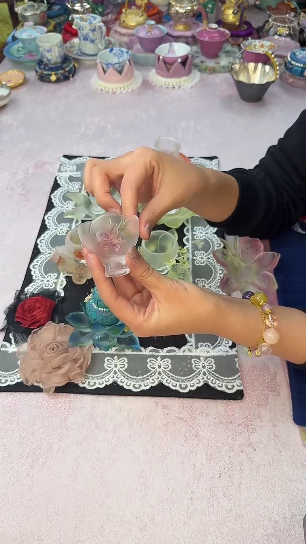 18桃花杯  心缘堂琉璃十二花神系列