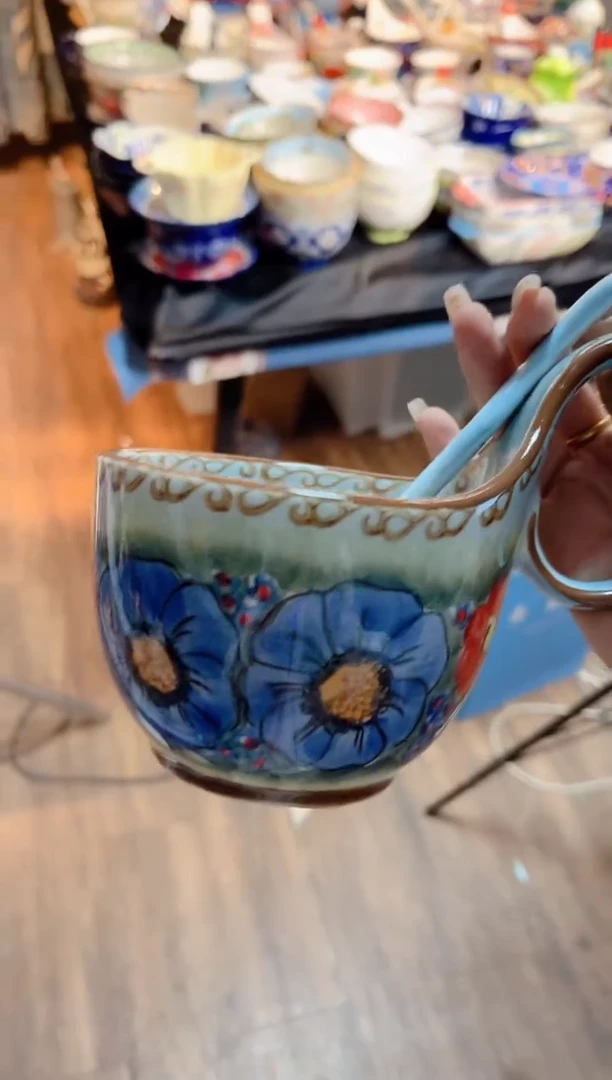 瓷釉下彩琉璃蓝一套