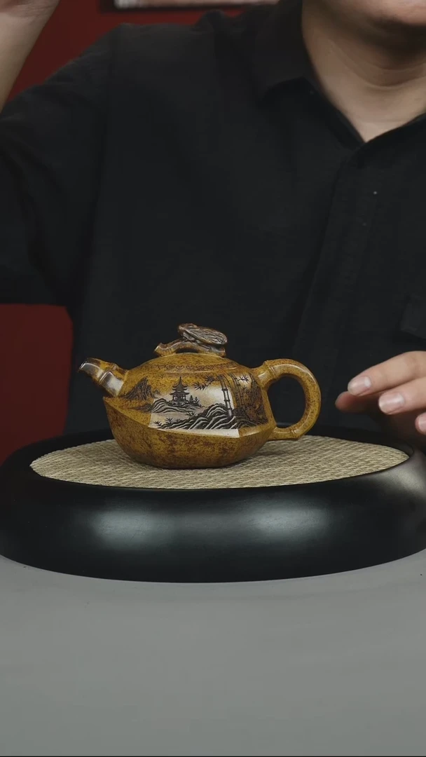 茶壶紫砂龙骨金砂 一叶知秋