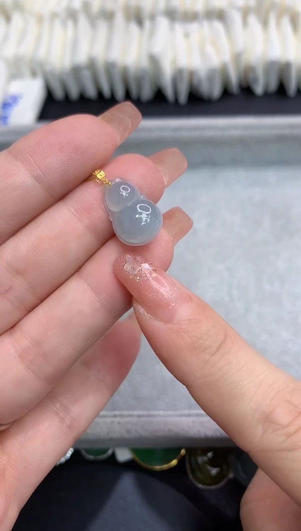 吊坠(不含链)18K金镶嵌翡翠11