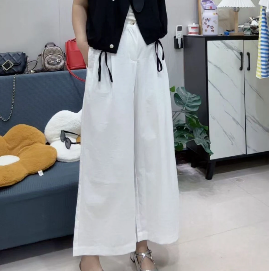 1568复古直筒西装阔腿裤子潮2025夏季新款宽松女休闲裤