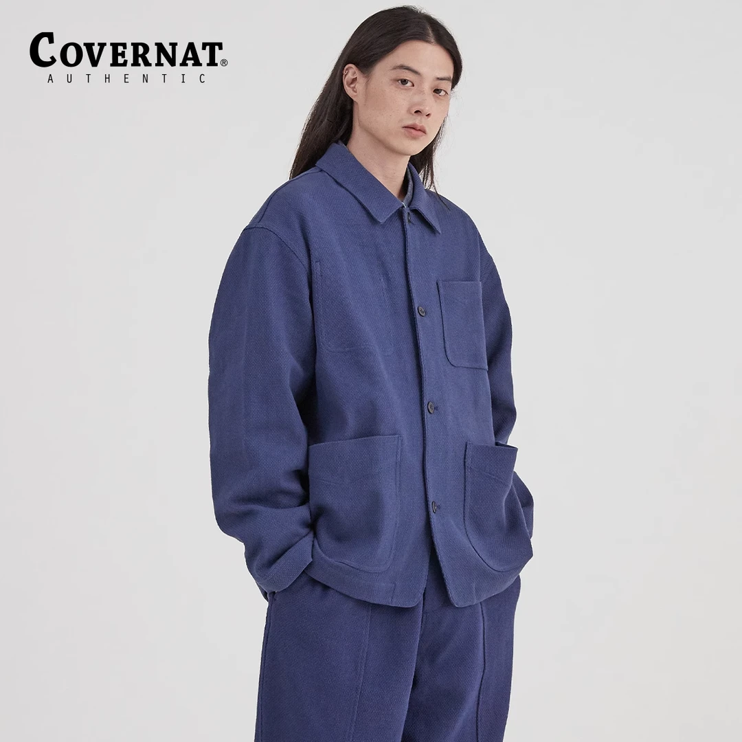 COVERNAT韩国夹克男女春季简约外套纯棉翻领时尚上衣CO2201JK11