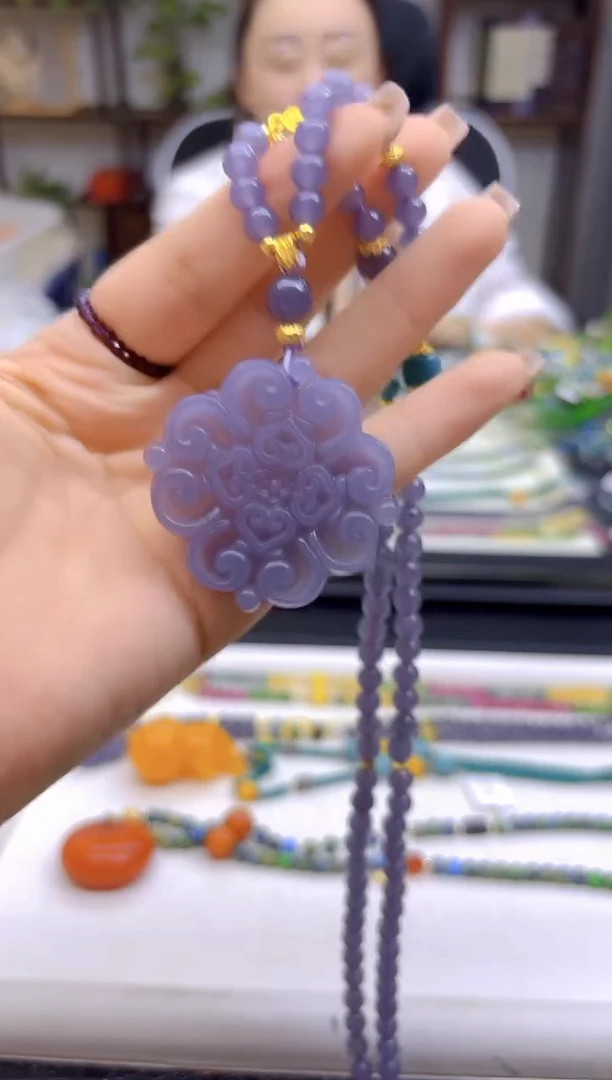 和田玉未镶嵌毛衣链DIY款M725