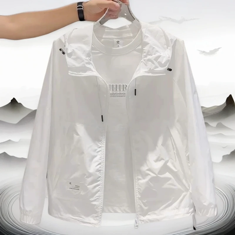 2025夏季新款连帽防晒衣男士高级感潮牌时尚百搭透气防紫外防晒衣