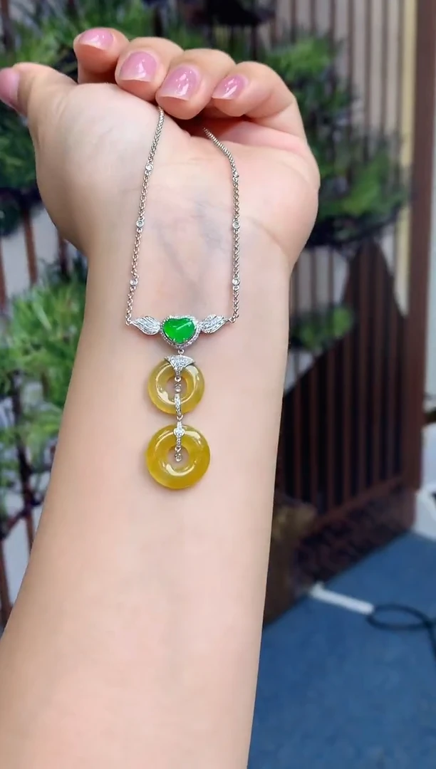 翡翠18K金镶嵌颈饰557-春日珠宝