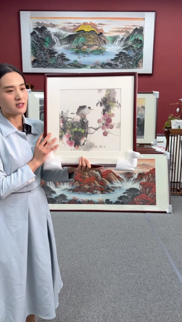 国画手绘   紫气东来   48*48