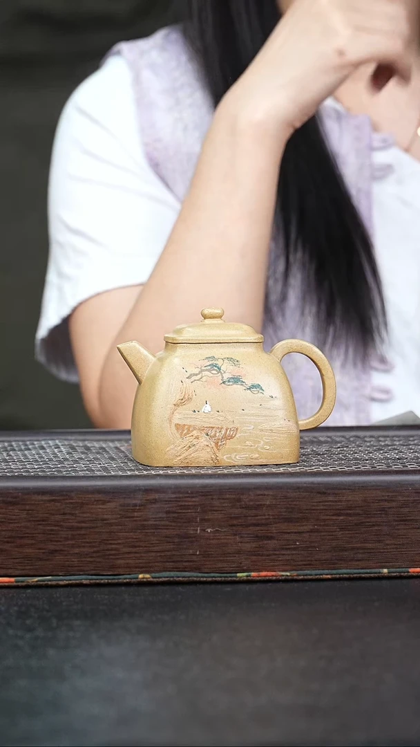 茶壶紫砂小鱼yhy本绿四方坦然