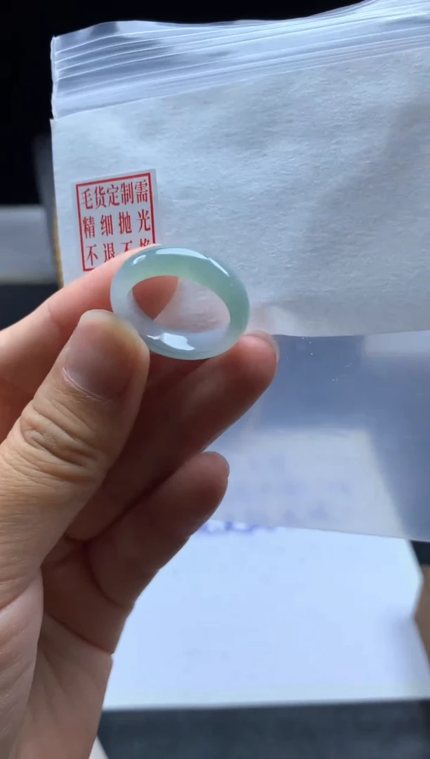 未镶嵌定制翡翠毛货需精细抛光戒圈18#