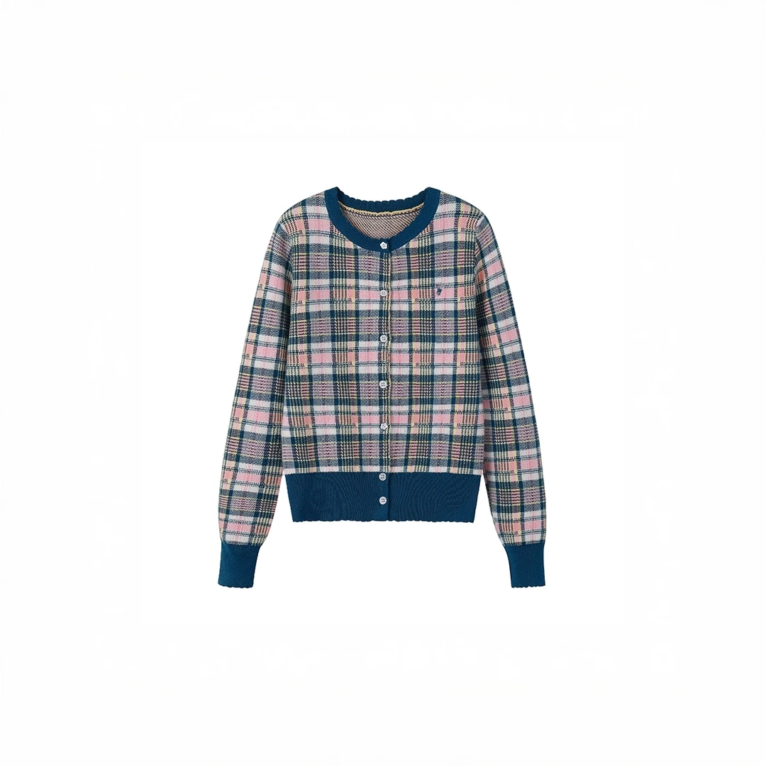 秋冬格纹ins风长袖针织衫女上衣时尚名媛轻奢Jz9685条纹