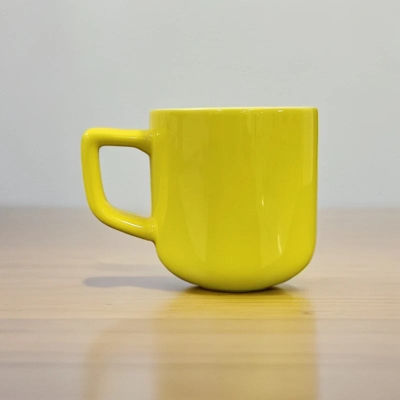 Dz高颜值创意茶杯陶瓷马克杯家用陶瓷杯水杯黄色