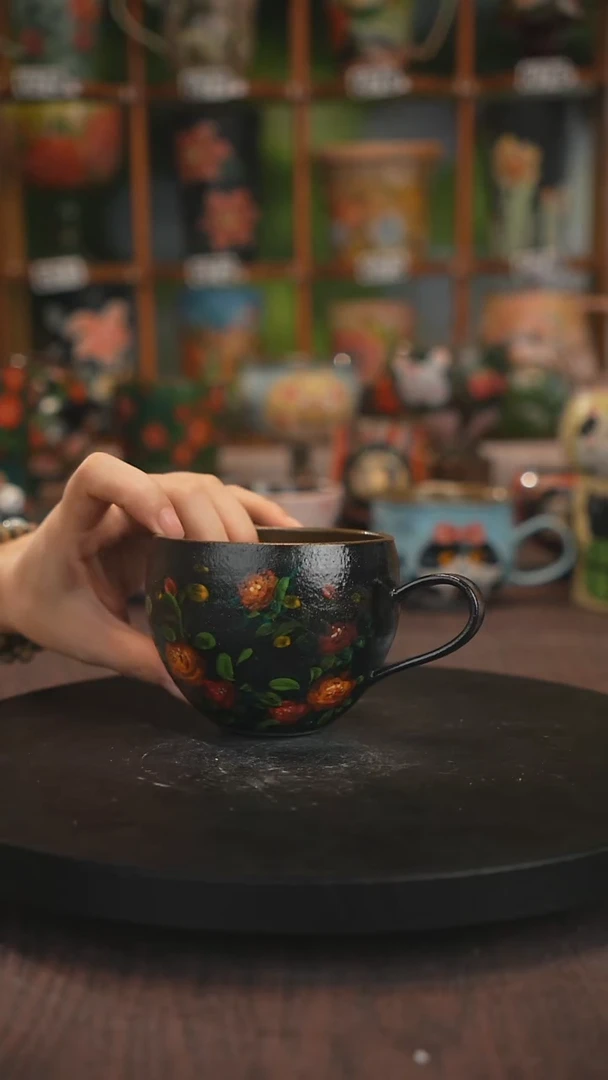 紫砂油画手绘釉下彩