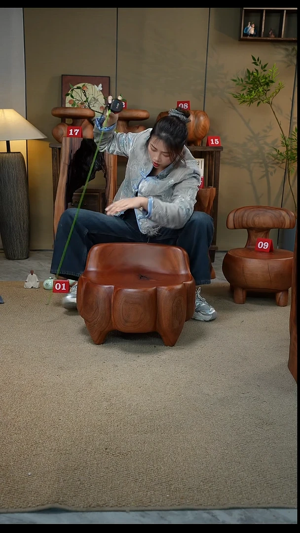 香樟木一体凳子034