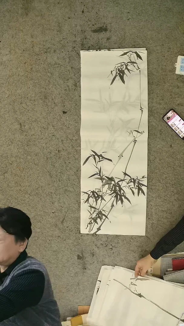国画三尺  墨竹条屏 34*102CM