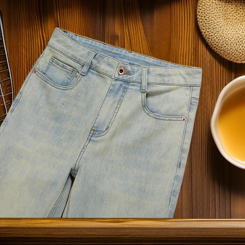 夏季新款百搭碧罗兰薄款潮流时清凉尚直筒弹力高端九分牛仔裤22
