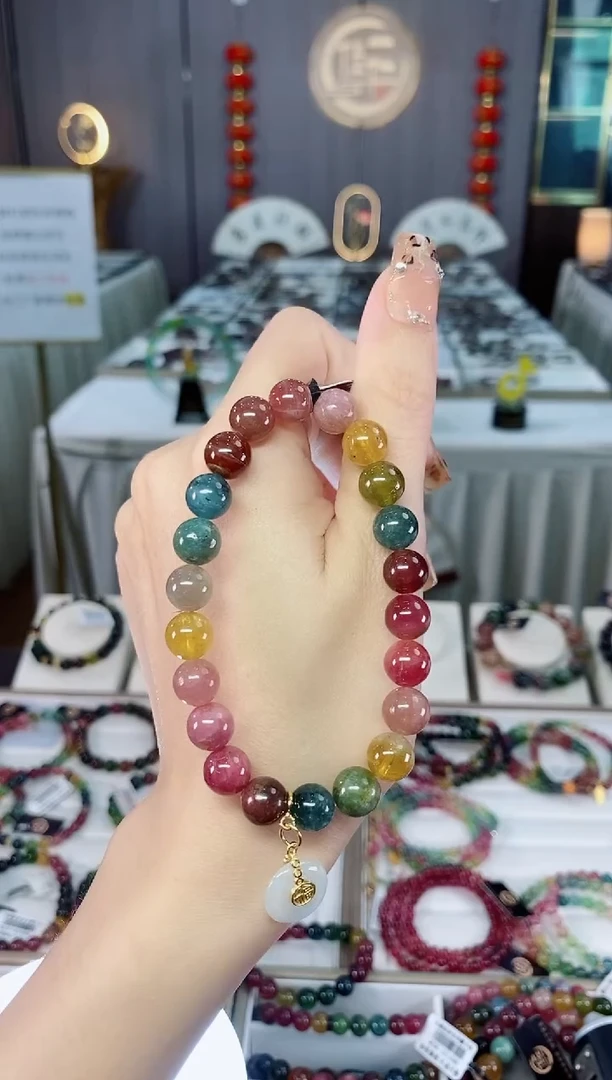 未镶嵌老矿碧玺单圈手串8mm+碧玺dan多样性发货一条