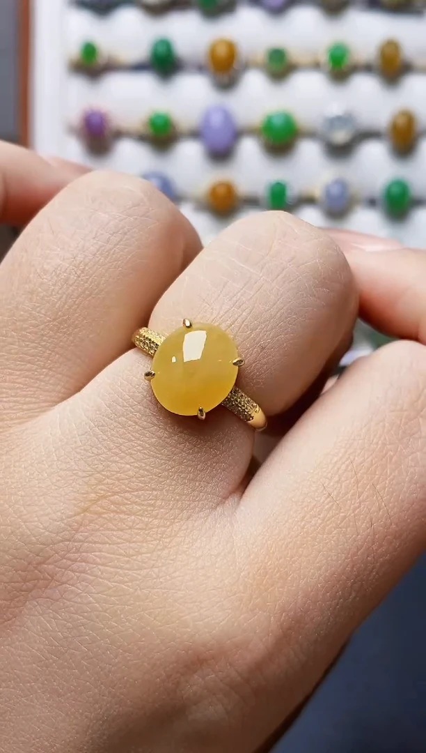 银S925镶嵌戒指翡翠0486