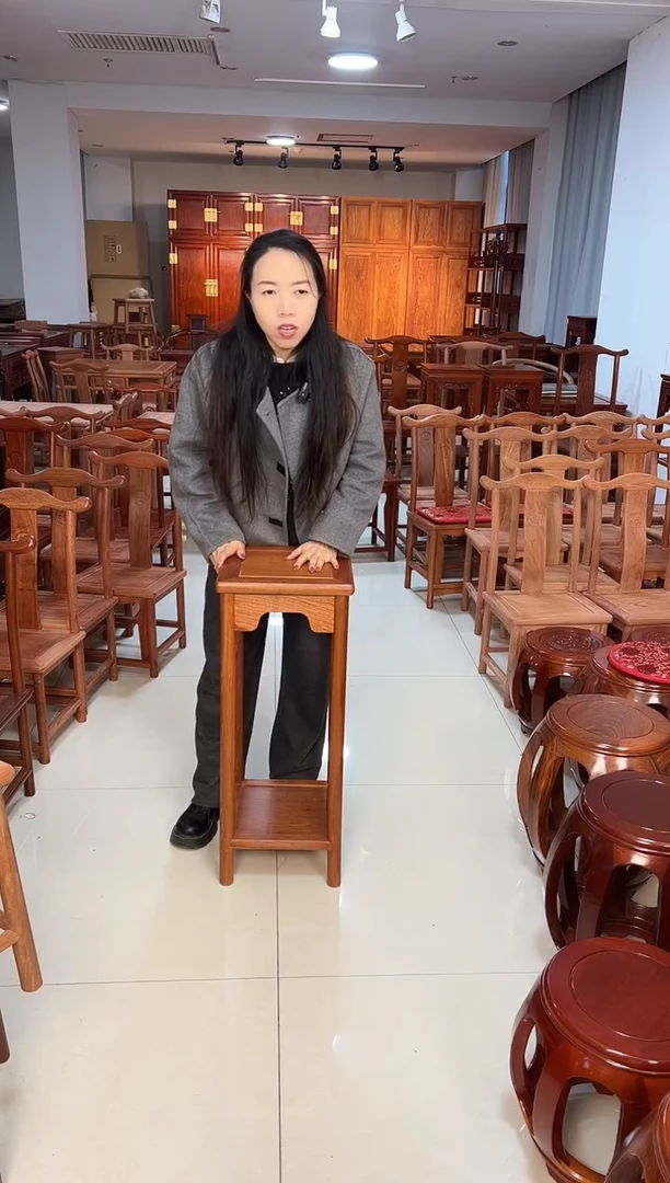 花梨木类端景台打蜡小巴花花架高80