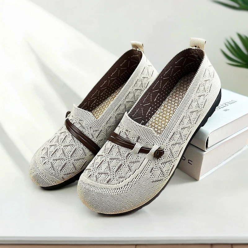 老北京布鞋网鞋中年浅口编织平跟布鞋女鞋妈妈鞋软底鞋子女款时尚