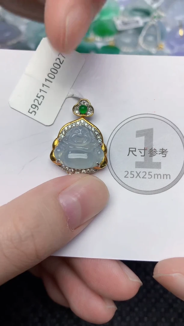 颈饰银S925镶嵌翡翠天然缅甸翡翠a货百元以上9元证书费自理