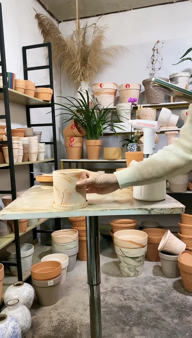 【闪购商品】红陶11*11玛奇朵直筒 1盆1托