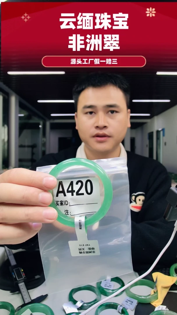 未镶嵌手镯石英质玉（非洲翠）55圈口A420
