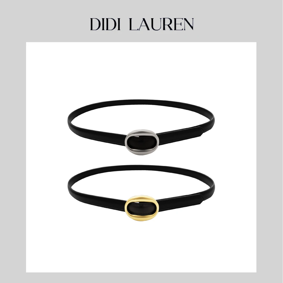DIDI LAUREN“复古之约”简约小众款无孔真皮腰带