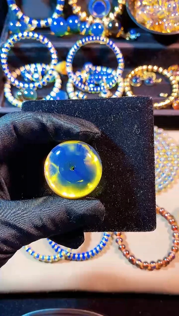 裸石蓝珀未镶嵌蓝珀平安扣